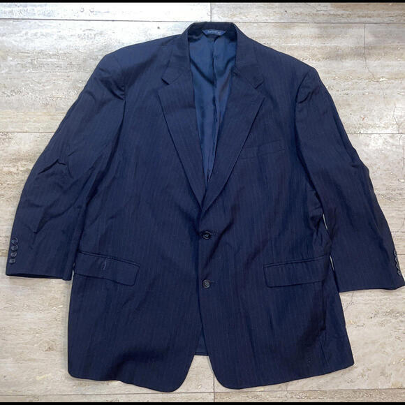 Vintage 80’s Burberry dark blue gray Coat Blazer Jacket‎ - Picture 1 of 9